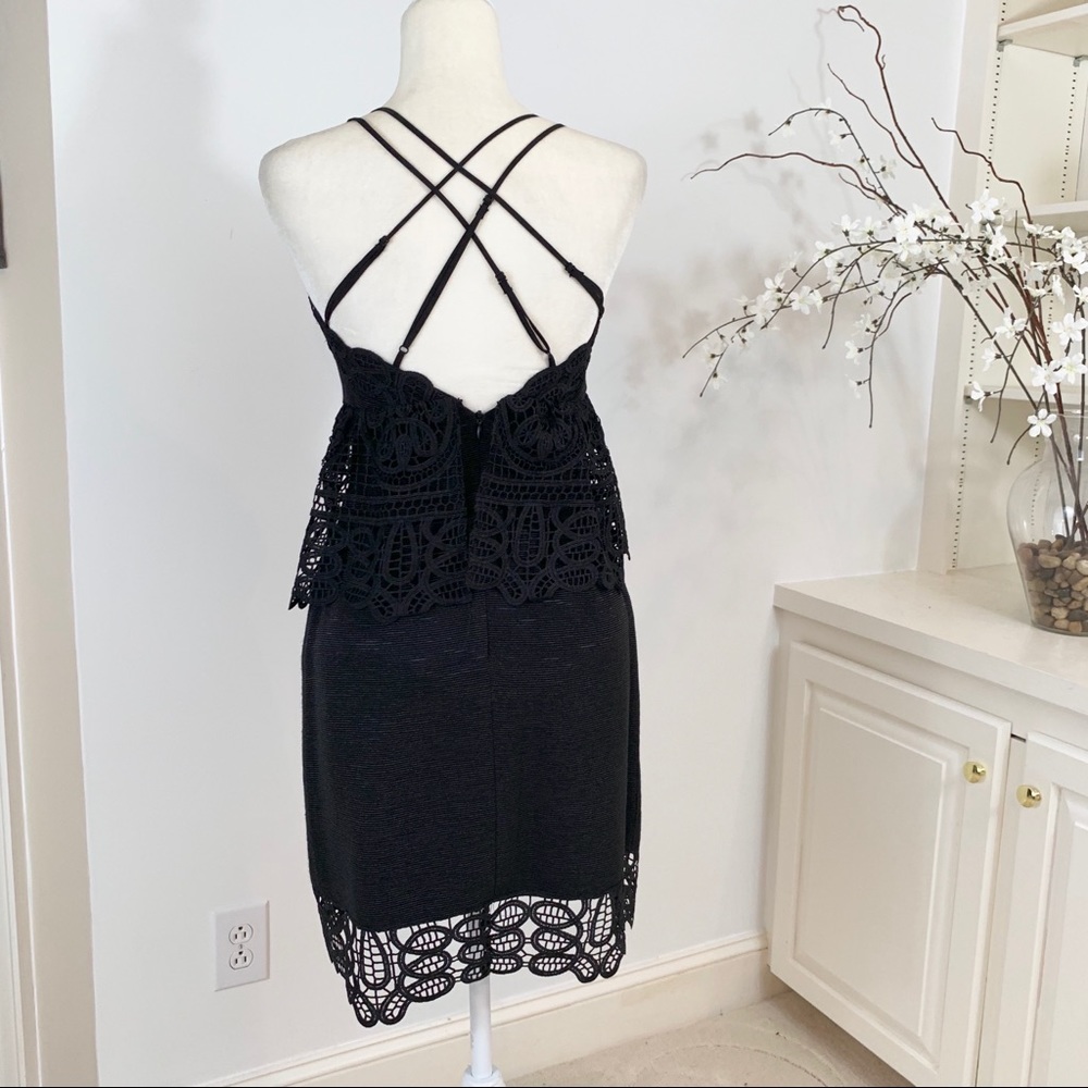 Gianni Bini Monica Black Lace Peplum Dress NWT 4 - Picture 3 of 8